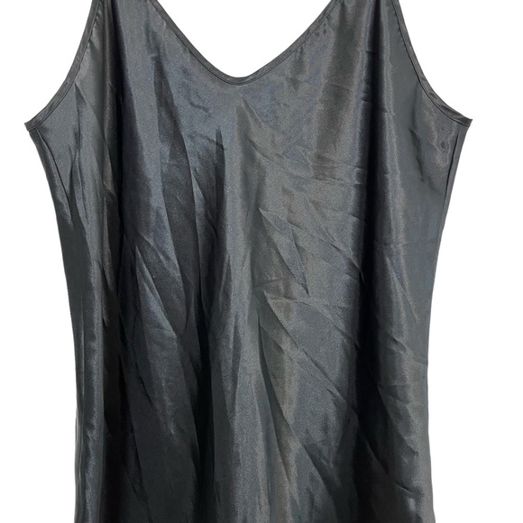 INTIMATE MOODS Satin Black VINTAGE Chemise Nighty Lingerie USA Made Slip sz M - Picture 5 of 16
